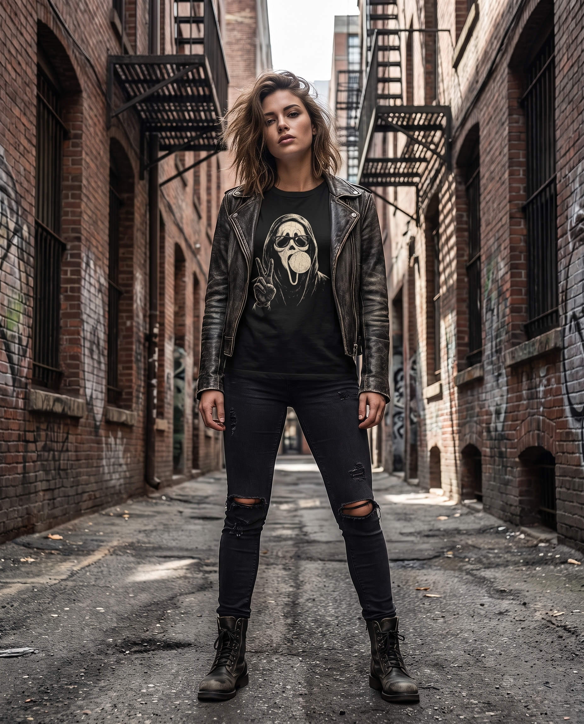 Ghostface Bubblegum Grunge Tee worn by a model