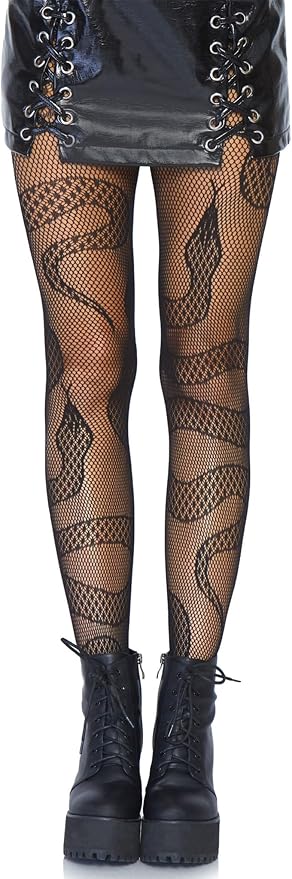 Leg Avenue Patterned Fishnet Tights worn by a model