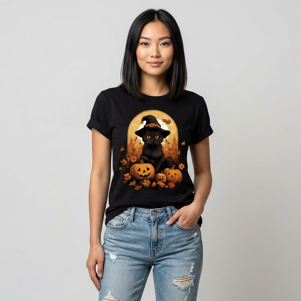 GyftWear Novelty Halloween Athletic Tee worn by a model