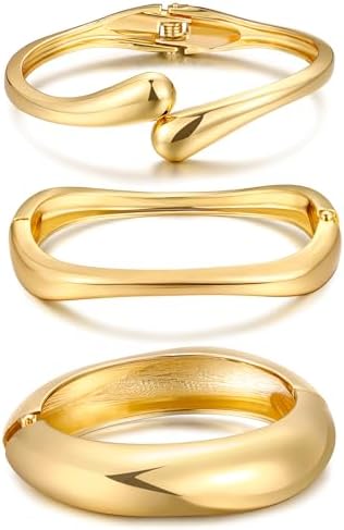 Stackable Gold Bangle Bracelet Set